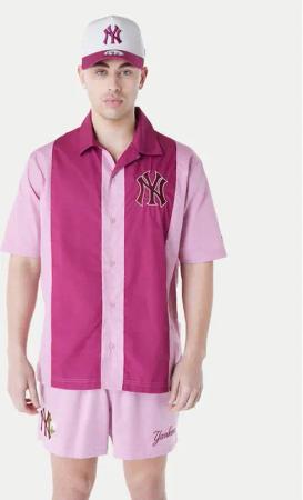 New Era Hemd New York Yankees Stripe Revere 60596341 Rosa Regular Fit