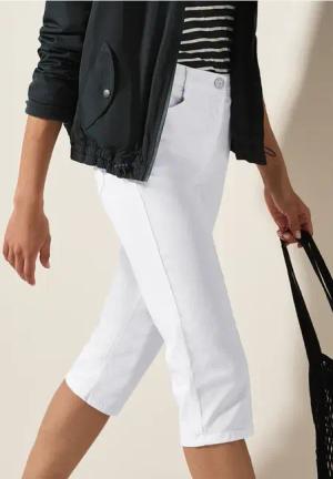 Cecil Damen Capri Jeans in Weiß, Gr: 30