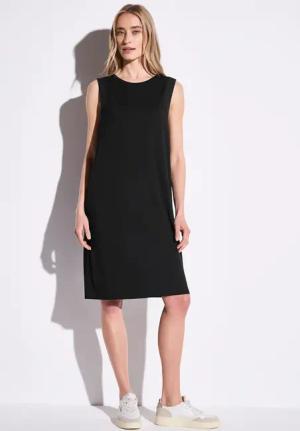Street One Frauen Kleid mit Chiffon-Detail in Schwarz, Gr: 34