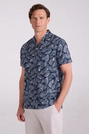 Beach kurzärmeliges Herren-Hemd - Dark Blau