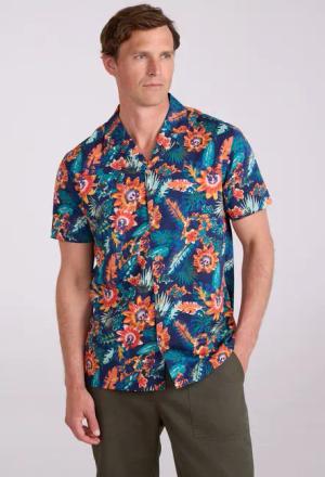 Beach kurzärmeliges Herren-Hemd - Blau