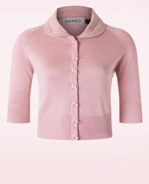 April Kurzarm Strickjacke in Blush