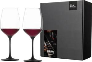Eisch Germany Rotweinglas "KAYA BLACK", (Set, 2 tlg., 2 Rotweingläser im Geschenkkarton), in Handarbeit, Schiefer- Glasur veredel, 600 ml, 2tlg.,Made in Germany
