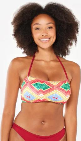 Bikini-Oberteil Damen Bandeau Surfen Lori Sangria rot