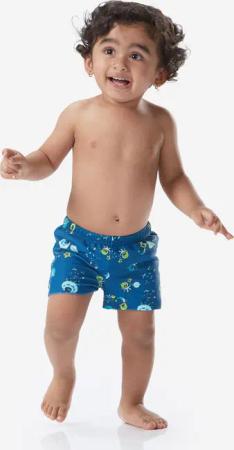 Windel-Badehose Boxer Baby waschbar blau bedruckt