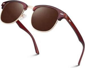 LuxusKollektion Retrosonnenbrille Polarisierte Retro Sonnenbrille Herren Damen UV400 Braun