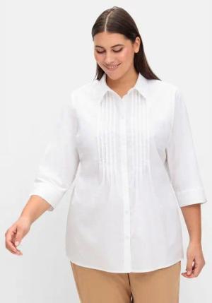 Sheego Hemdbluse Große Größen mit Biesen und 3/4-Ärmeln