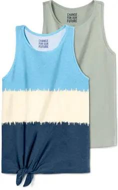 Tchibo - 2 Tops - Mädchen - Gr. 146/152 - hellblau
