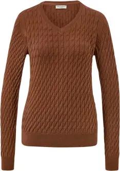 Tchibo - Zopfstrickpullover - Damen - Gr. M - cognac