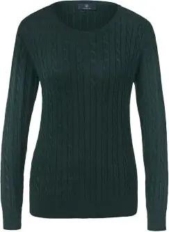 Tchibo - Zopfstrickpullover - Damen - Gr. XL - dunkelgrün