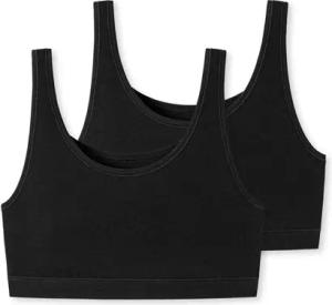 2 Schiesser Bustiers mit Bio-Baumwolle - Damen - Gr. 44 - schwarz