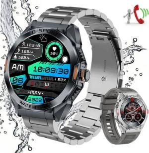 walkbee Smartwatch Damen Herren, Fitness Tracker Uhr mit Anruffunktion Smartwatch (4.09 cm/1,46 Zoll extra großem HD-Touchscreen Fitness Smart Watch Zoll) IP68 Wasserdicht Militärische Smartwatch mit 100+ Sportmodi, Schlafmonitor Schrittzähler Aktivitätst