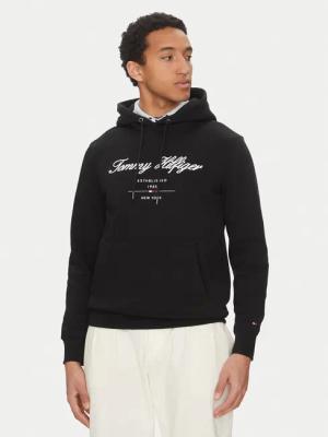 Tommy Hilfiger Sweatshirt Script Logo MW0MW33631 Schwarz Regular Fit