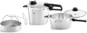 Fissler Schnellkochtopf Fissler Vitavit® premium Schnellkochtopf-Set, 5-teilig, Edelstahl 18/10 (5-tlg), Verriegelungsanzeige, Einstellbares Abdampfen, Einstellbare Kochstufen