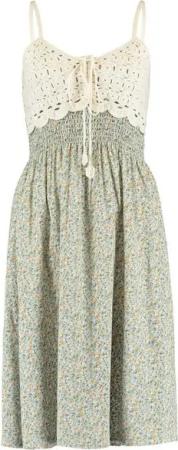 LaMarta Maxikleid Elegantes Boho-Maxikleid – Damen grün Sommerkleid mit Spitzenoberteil