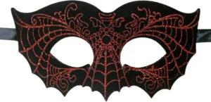 Zoelibat Verkleidungsmaske Fledermaus Augenmaske - Schwarz mit rotem Glitzer