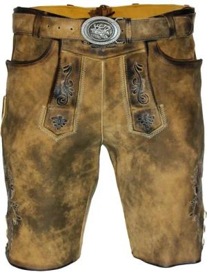 Maddox Trachtenlederhose MADDOX Kurze Herren Lederhose 'Mandlach' mit Gürte