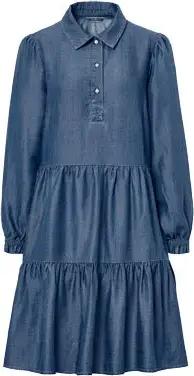 Tchibo - Jeanskleid mit Puffärmeln - Damen - Gr. XL - dunkelblau