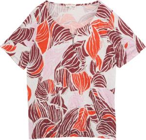 TOM TAILOR Damen Plus Size - Crinkle T-Shirt mit Muster, rot, Gemustert, Gr. 46