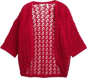 TOM TAILOR Damen Loose Fit Bolero Cardigan, rot, Uni, Gr. XL