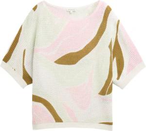 TOM TAILOR Damen Strickpullover mit Muster, weiß, Gemustert, Gr. S