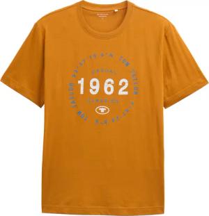 TOM TAILOR Herren T-Shirt mit Logo-Print, braun, Uni, Gr. XXL