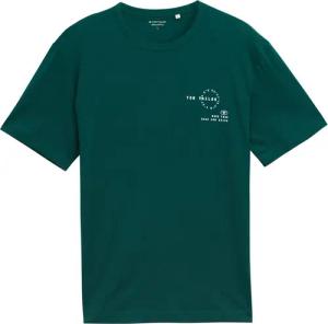 TOM TAILOR Herren T-Shirt mit Print, grün, Uni, Gr. XXXL
