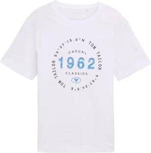 TOM TAILOR Herren T-Shirt mit Logo-Print, weiß, Uni, Gr. XXL