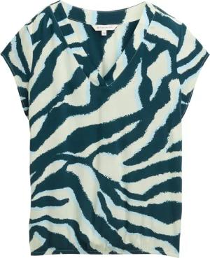 TOM TAILOR Damen Bluse mit Muster, grün, Animalprint, Gr. 34