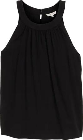 TOM TAILOR Damen Neckholder Blusentop, schwarz, Uni, Gr. 36