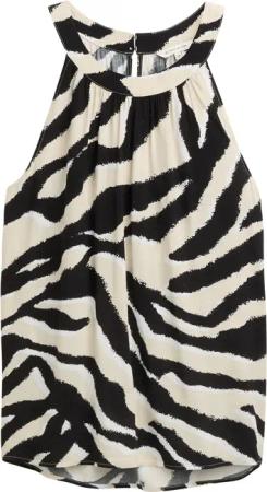 TOM TAILOR Damen Neckholder Blusentop, braun, Gemustert, Gr. 44