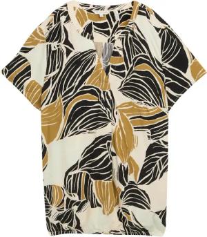TOM TAILOR Damen Plus Size - Bluse mit Muster, beige, Gemustert, Gr. 46