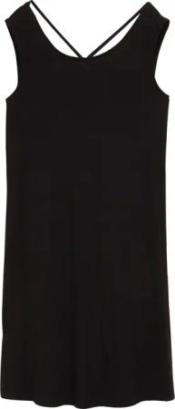 TOM TAILOR Damen Jersey Kleid mit Rückendetail, schwarz, Uni, Gr. 36