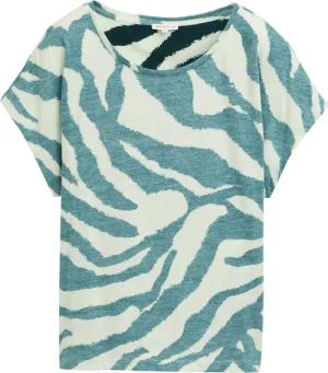 TOM TAILOR Damen T-Shirt mit Inside-Out Print, grün, Gemustert, Gr. L