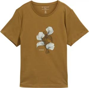 TOM TAILOR Damen T-Shirt mit Print, grün, Uni, Gr. XS