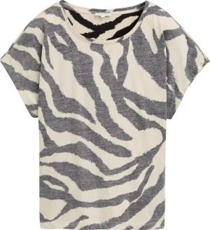 TOM TAILOR Damen T-Shirt mit Inside-Out Print, braun, Gemustert, Gr. XXL