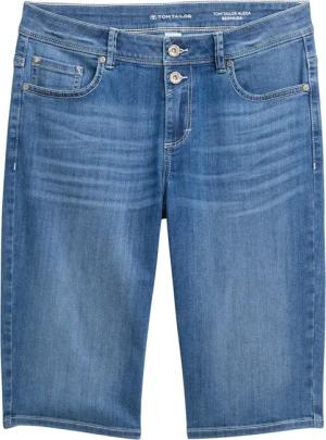 TOM TAILOR Damen TTALEXA SLIM BERMUDA Jeans Shorts, blau, Uni, Gr. 27