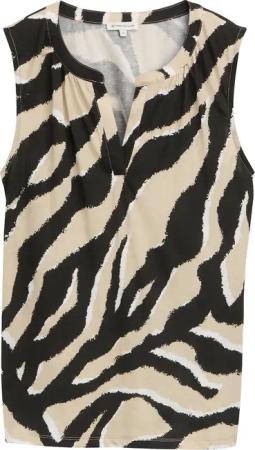 TOM TAILOR Damen Top mit Muster, braun, Animalprint, Gr. XXXL
