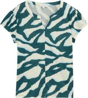 TOM TAILOR Damen T-Shirt mit Muster, grün, Animalprint, Gr. L