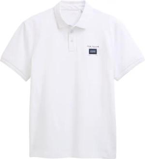 TOM TAILOR Herren Piqué Poloshirt mit Stretch, weiß, Uni, Gr. S