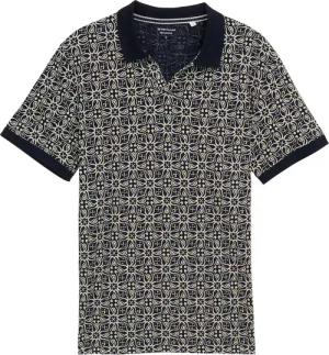 TOM TAILOR Herren Jersey Poloshirt mit Print, blau, Gemustert, Gr. S