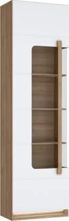 FORTE Vitrine "Attention", (B/H/T 60,2/210/34,3 cm), Vitrine inkl. Beleuchtung, Höhe 210 cm, Soft Close, Glastüre