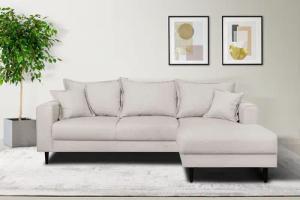 Home affaire Ecksofa "VEYRAS L-Form, hoher Sitzkomfort, Maße B/T/H: 230/150/76 cm", mit Wellenunterfederung, incl. Rückenkissen und Zierkissen