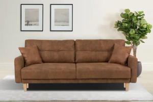 Home affaire 3-Sitzer "TRIPLO optionale Schlafsofa mit Bettkasten, Maße B/T/H: 215/100/89 cm", Wahlweise Bettfunktion - Liegefläche 145x191 cm, Rücken-, Zierkissen