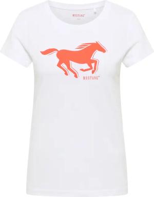 Mustang Damen T-Shirt Style Loa weiß
