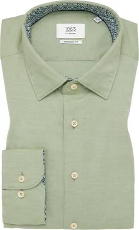 MODERN FIT Hemd in salbeigrün unifarben