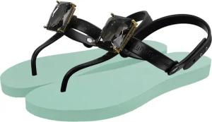 UZURII Slipper & Pantoletten - Zehentrenner Selena Diamond Silver - Gr. 37,5 (EU) - in Grün - für Damen