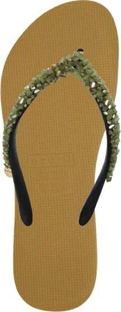 UZURII Slipper & Pantoletten - Zehentrenner Classic Aby Army Green - Gr. 41,5 (EU) - in Gelb - für Damen