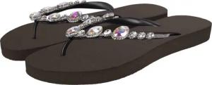 UZURII Slipper & Pantoletten - Zehentrenner Copa Cabana Chrystal - Gr. 39,5 (EU) - in Braun - für Damen