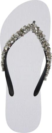 UZURII Slipper & Pantoletten - Zehentrenner Classic Aby Silver - Gr. 35,5 (EU) - in Weiß - für Damen